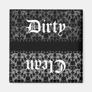 Gothic clean or dirty dishwasher magnet