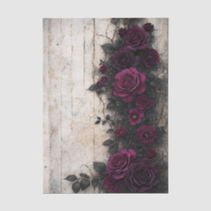 Gothic Climbing Burgundy Roses FE2R Decoupage Tissue Paper