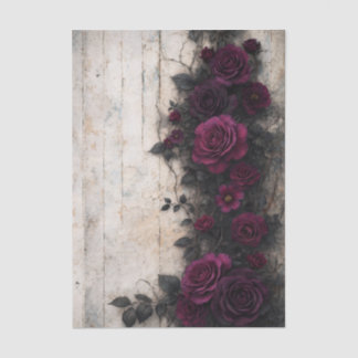 Gothic Climbing Burgundy Roses FE2R Decoupage Tissue Paper