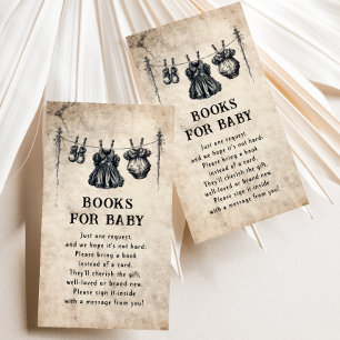 Gothic Clothesline Baby Shower Book Request Enclosure Card