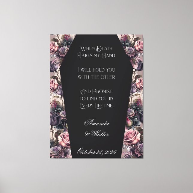 Gothic Coffin Rose Wedding Sign (Front)