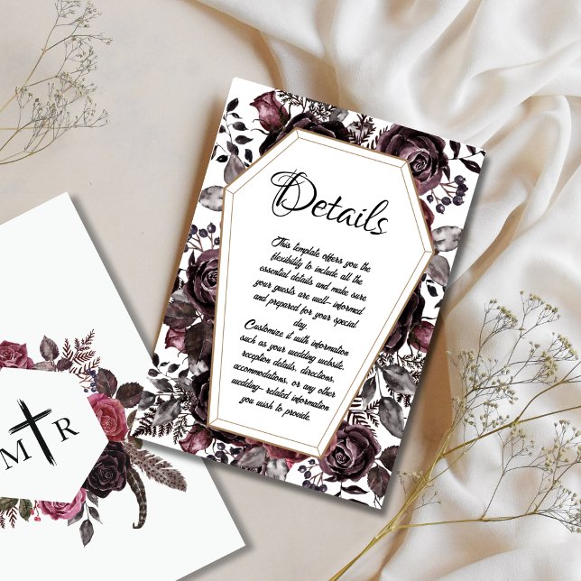 Gothic Coffin Wedding Details Enclosure Card (Creator Uploaded)