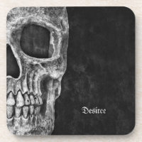 Gothic Cool Half Skull Head Black And White Grunge