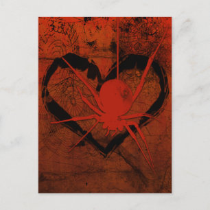 Gothic Creepy SpiderHeart Eyes Postcard