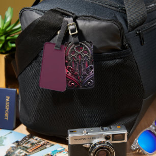Gothic Crimson Rose Luggage Tag