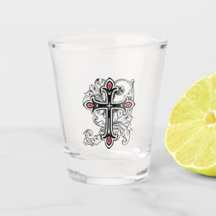 Gothic cross shot glass