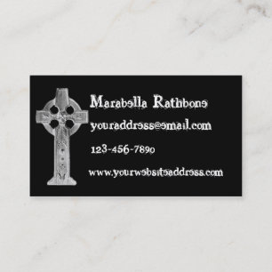 Gothic Cross Skull Tombstone Business Card
