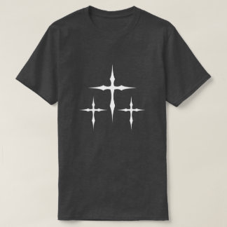 Gothic Cross T-Shirt – Minimal White Triple Cross 