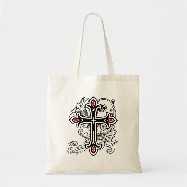 Gothic cross tote bag (Front)