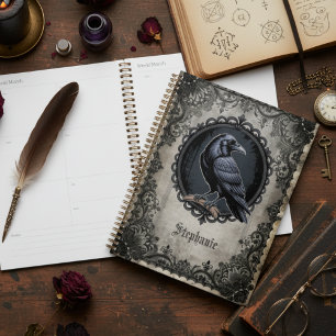 Gothic Crow Botanical Witchy Nature Gift Planner