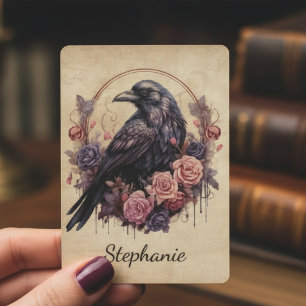 Gothic Crow Botanical Witchy Nature Gift Playing Cards