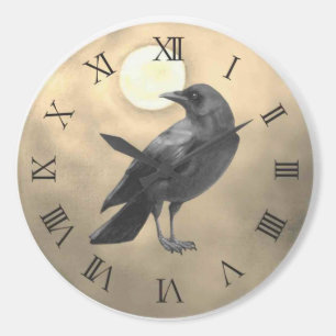 Gothic Crow  Classic Round Sticker