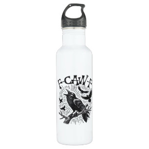 Gothic Crow F-Caw-F Humor Funny Essential Retro Cl 710 Ml Water Bottle