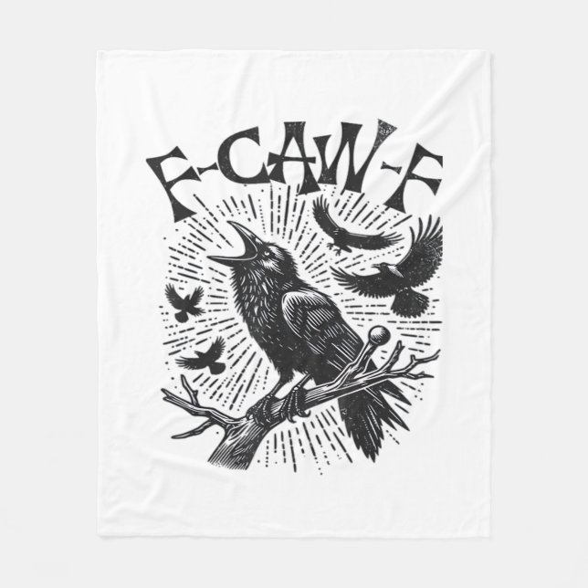 Gothic Crow F-Caw-F Humour Funny Essential Retro C Fleece Blanket (Front)