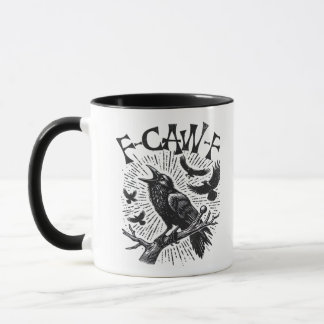 Gothic Crow F-Caw-F Humour Funny Essential Retro C Mug