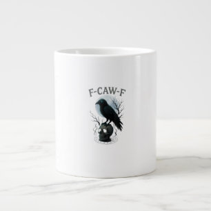 Gothic Crow F-Caw-F Raven Skull Moon Halloween Large Coffee Mug