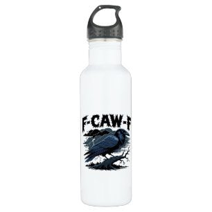 Gothic Crow Funny Humour F-Caw-F Essential Minimal 710 Ml Water Bottle