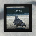 Gothic Crow Grey Black Customisable keepsake Gift Box<br><div class="desc">This dramatic gothic grey and black wood keepsake box featuring an goth Crow was inspired by photography of an urban crow on asphalt. Black birds, Ravens and crows are intelligent birds and this is a smart, sophisticated, goth design in shades of grey, black and taupe. It is an adventurous soul...</div>