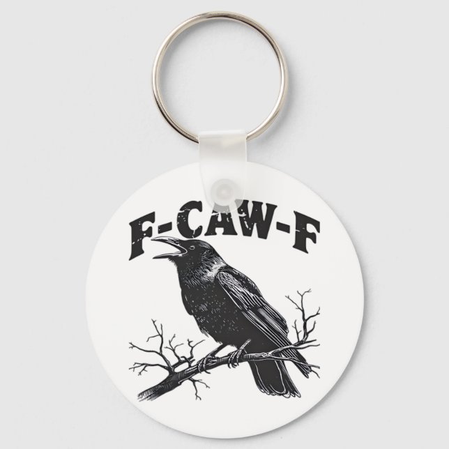 Gothic Crow Humor F-Caw-F Funny Essential Key Ring (Front)