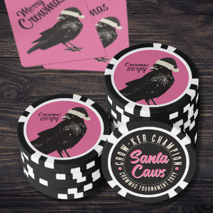 Gothic Crow Merry Crowmas Crow-ker Championship Poker Chips