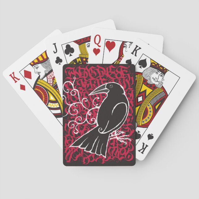 Gothic crow playing cards (Back)