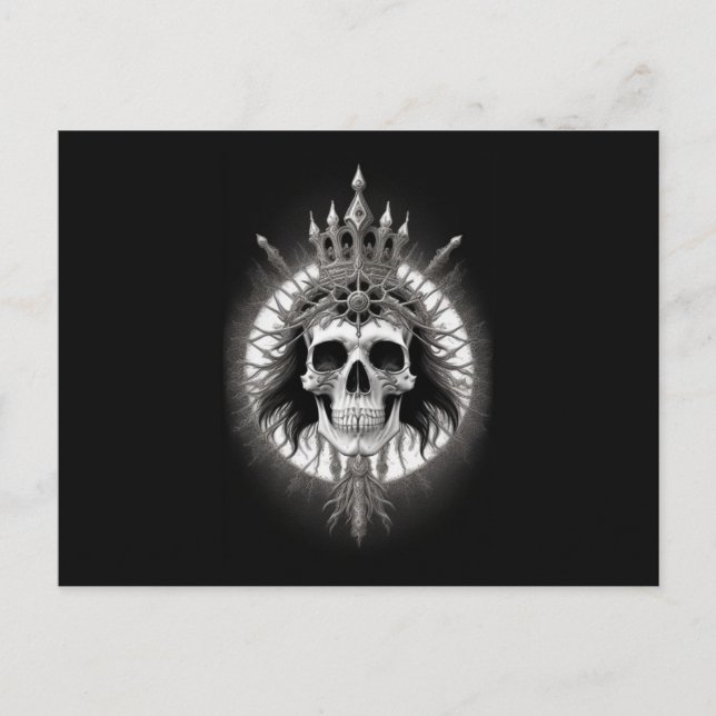 Gothic Crowned Skull Postcard (Front)