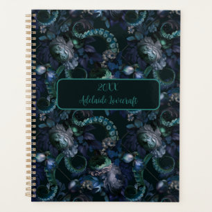 Gothic Cthulhu Turquoise Tentacle Personalised Planner