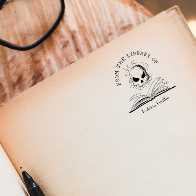 Gothic Custom Book From The Library Of Skull Self-inking Stamp (Creator Uploaded)