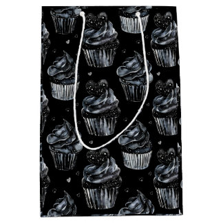 Gothic Cute Haunted Cupcakes with Hearts Medium Gift Bag