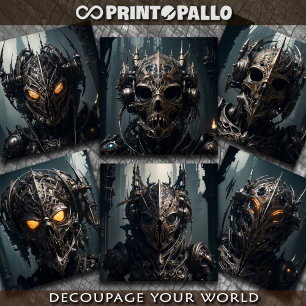 Gothic cyberpunk demon face masks  tissue paper