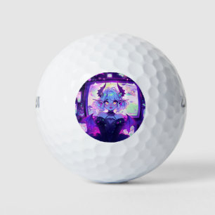 Gothic Cyberpunk Demon Fantasy Anime Girl Golf Balls
