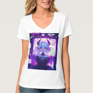 Gothic Cyberpunk Demon Fantasy Anime Girl T-Shirt