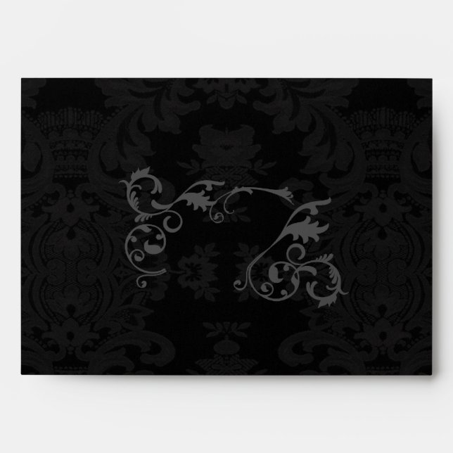 Gothic Damask A7 Envelope with Border for Label (Front)