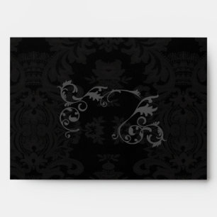 Gothic Damask A7 Envelope with Border for Label