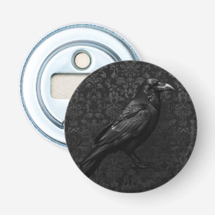 Gothic Damask and Raven Bottle Opener