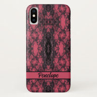 Gothic Damask Pink Lace Pattern Craft