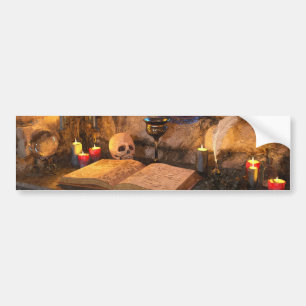 Gothic Dark Academia Candlelit Study Art Bumper Sticker