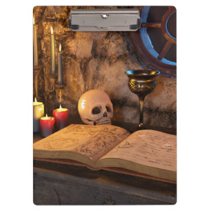 Gothic Dark Academia Candlelit Study Art Clipboard