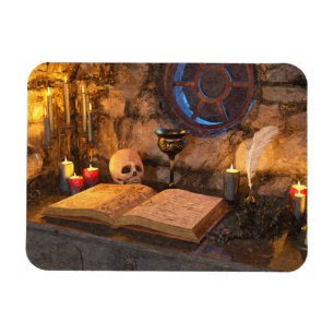 Gothic Dark Academia Candlelit Study Art Magnet