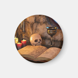 Gothic Dark Academia Candlelit Study Art Magnet