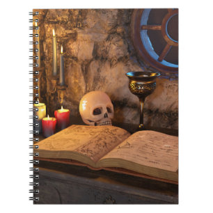 Gothic Dark Academia Candlelit Study Art Notebook