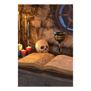 Gothic Dark Academia Candlelit Study Art Photo Print