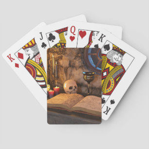 Gothic Dark Academia Candlelit Study Art Playing Cards