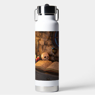 Gothic Dark Academia Candlelit Study Art Water Bottle