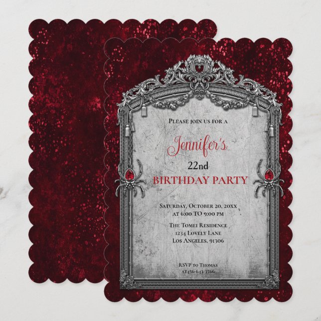 Gothic Dark Birthday invitation (Front/Back)
