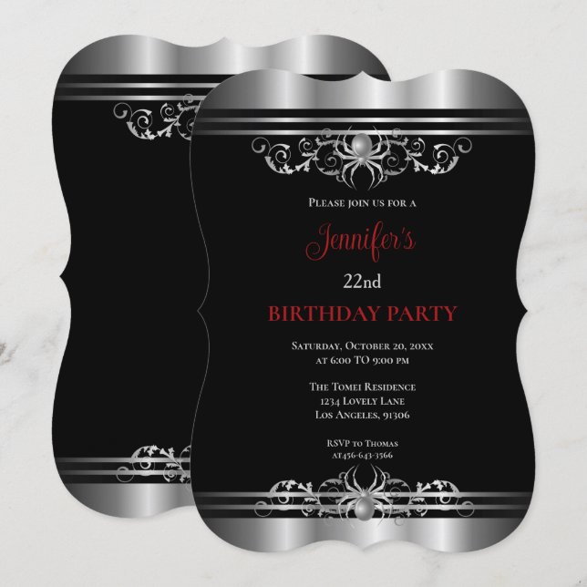 Gothic Dark Birthday invitation (Front/Back)
