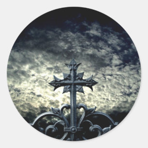 Gothic dark cemetery cross stickers