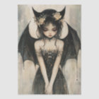 Gothic Dark Fairy with Floral Crown Decoupage