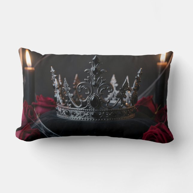 Gothic Dark Fantasy Crown Pillow (Front)
