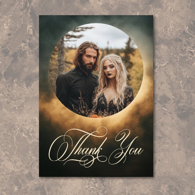 Gothic Dark Full Moon Arch Wedding Thank You Card (Gothic Dark Full Moon Arch Wedding Thank You Card)